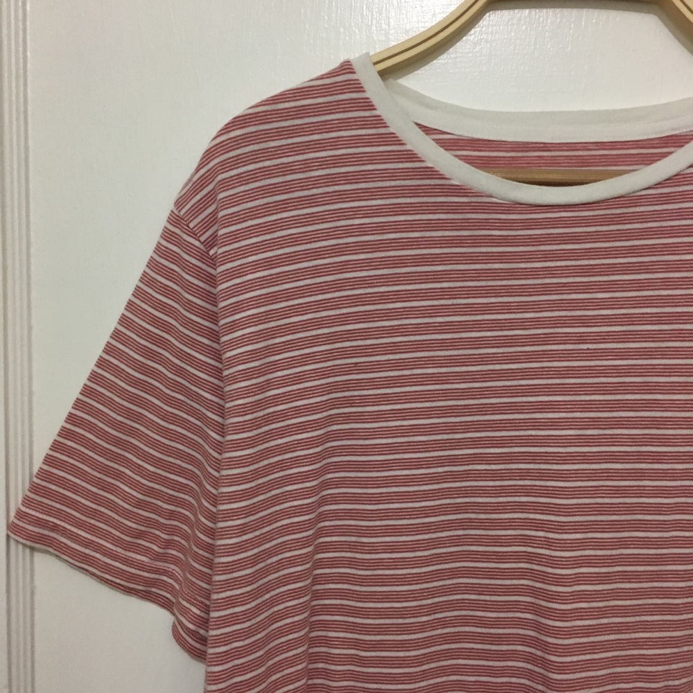 Red and white striped tee